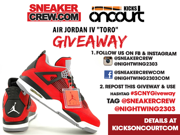 Air Jordan 4 Retro 'Toro' Giveaway Details