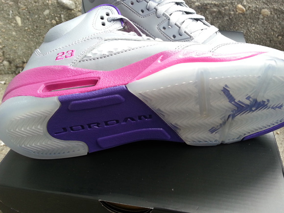 Girls Air Jordan 5 Retro Grey Pink Flash - Available Now 10