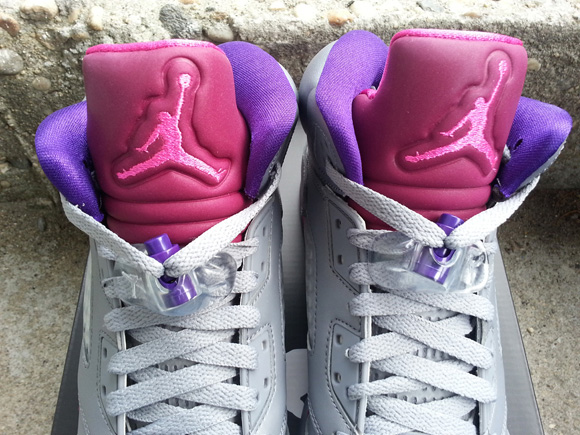 Girls Air Jordan 5 Retro Grey Pink Flash - Available Now 4