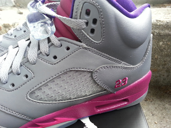 Girls Air Jordan 5 Retro Grey Pink Flash - Available Now 5