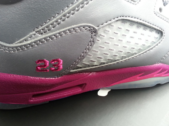 Girls Air Jordan 5 Retro Grey Pink Flash - Available Now 8