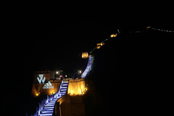 Beijing, China (August 19, 2014) – The John Wall Logo projected on the Great Wall of China during his Take on Summer Tour event in Beijing