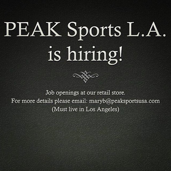 peak sports hiring