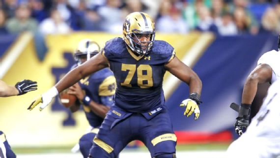 Ronnie Stanley, who wore Under Armour at Notre Dame, will get to choose what to wear under his Zappos deal. Michael Hickey/Getty Images