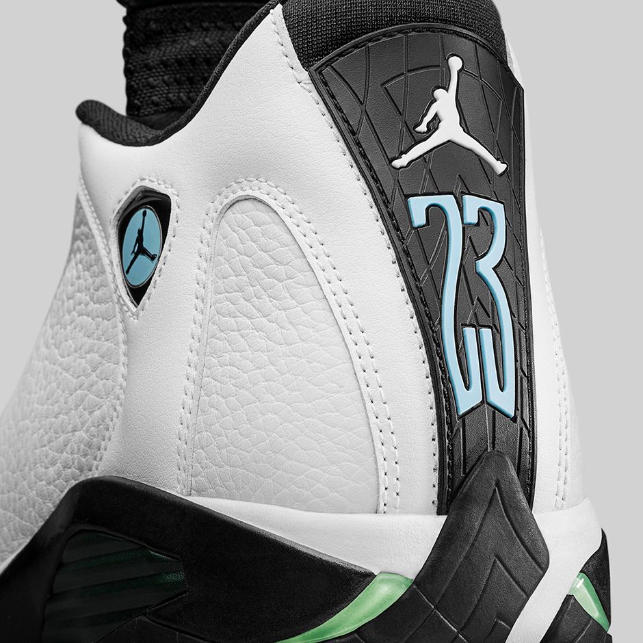 Air Jordan XIV Oxidized Green - Close up heel