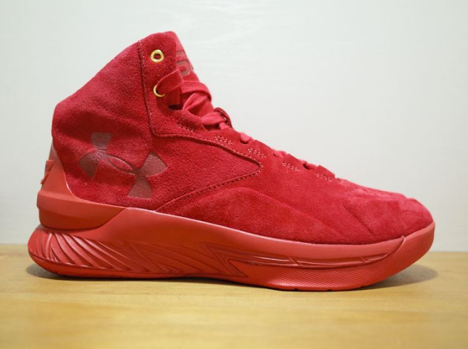 under armour curry one lux red suede 1