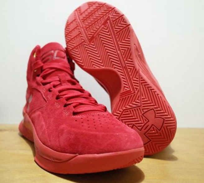 under armour curry one lux red suede 3