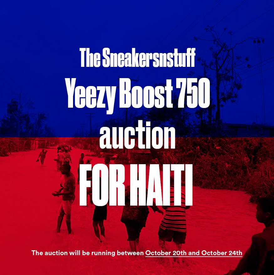 sneakersnstuff auction yeezy boost 750 haiti 1