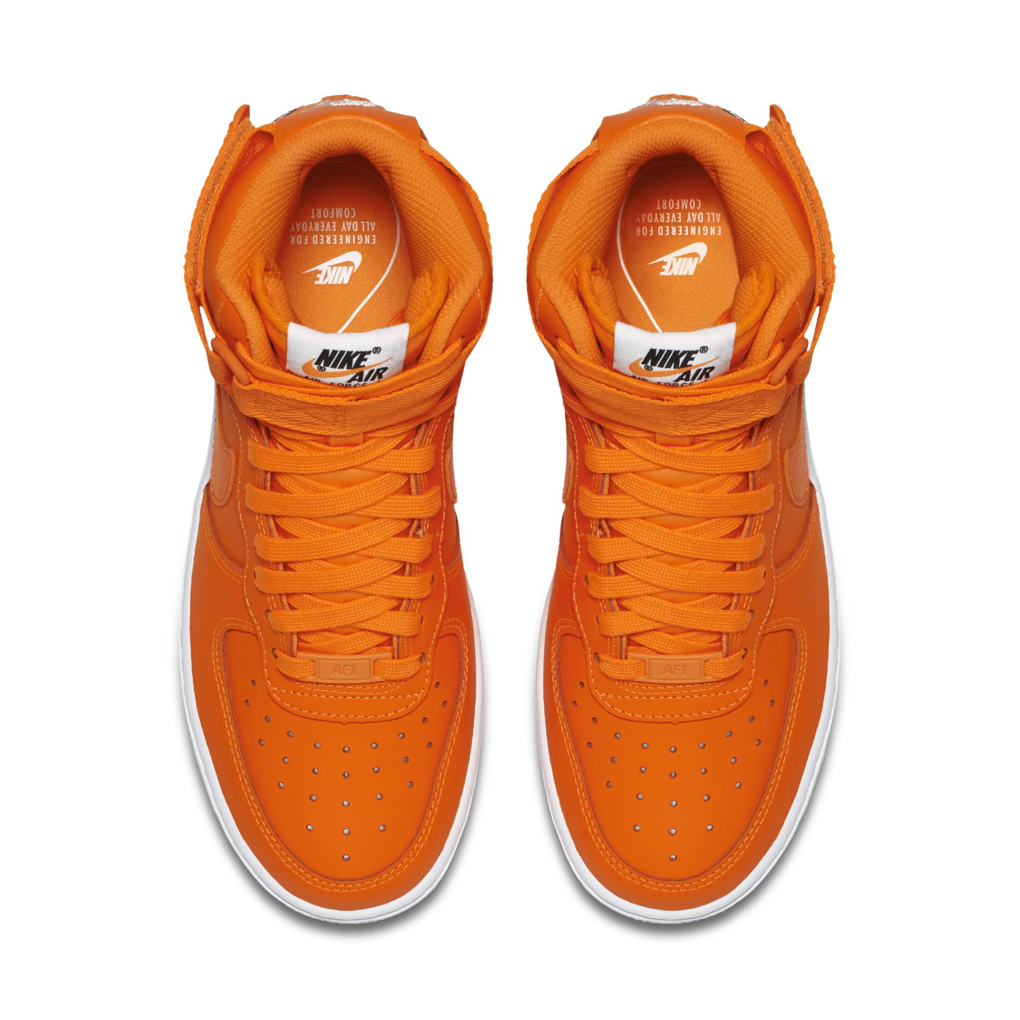 NIKE WMNS AIR FORCE 1 HIGH LX LEATHER TOTAL ORANGE WHITE 2