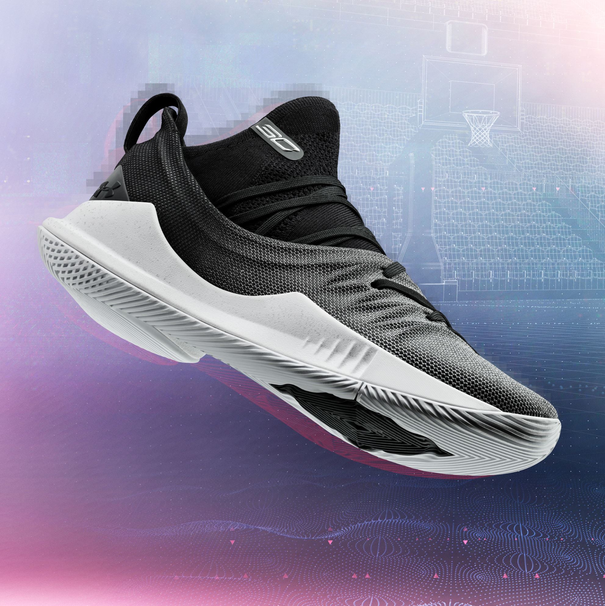 under armour curry 5 black white