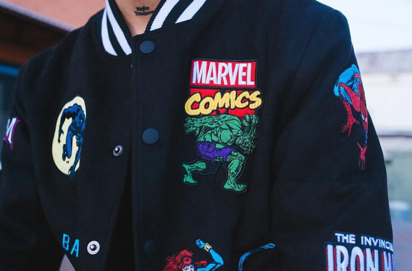 BAIT MARVEL Comics Universe Varsity Jacket release date