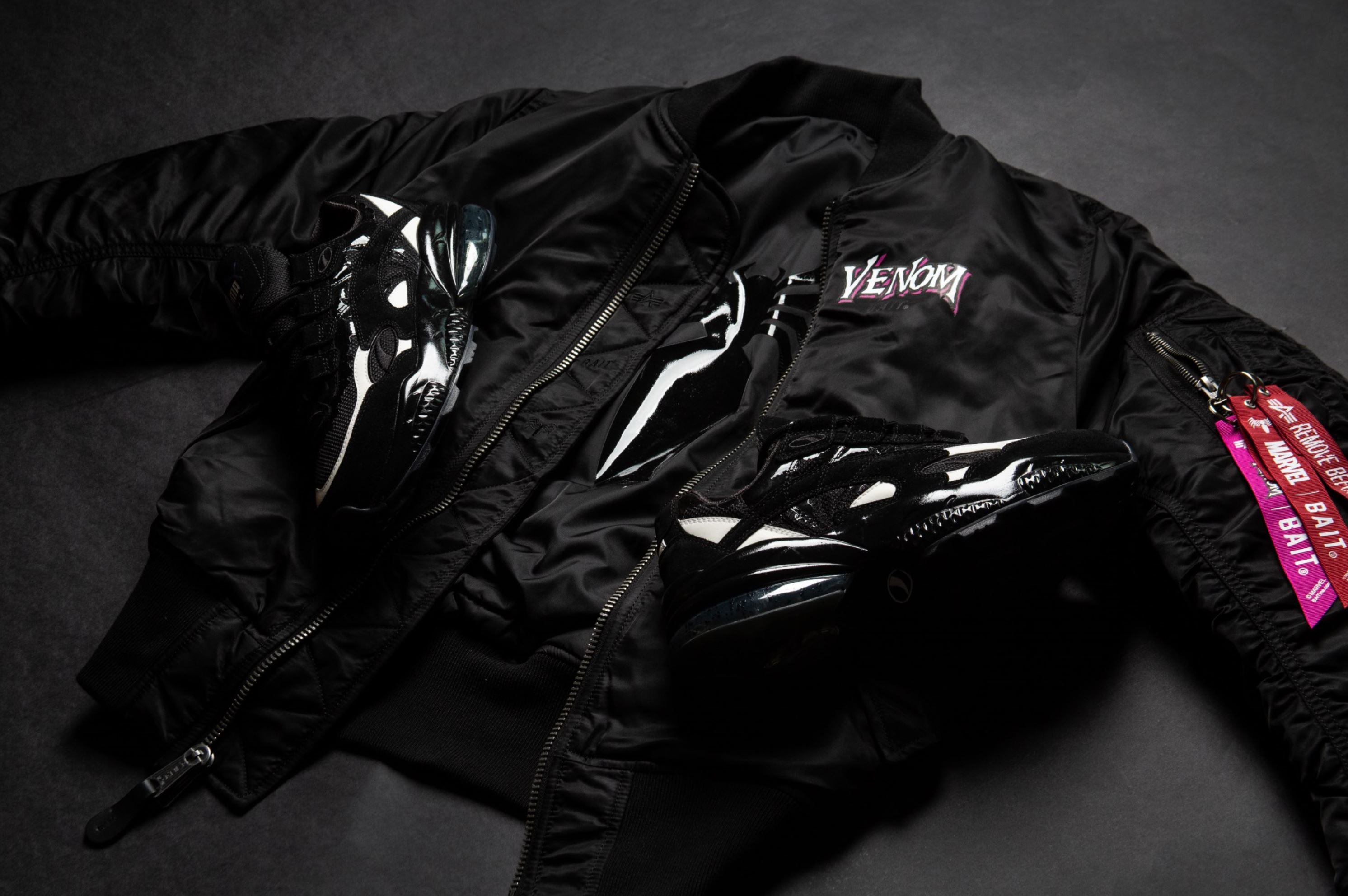 bait marvel venom alpha industries MA-1 reversible jacket