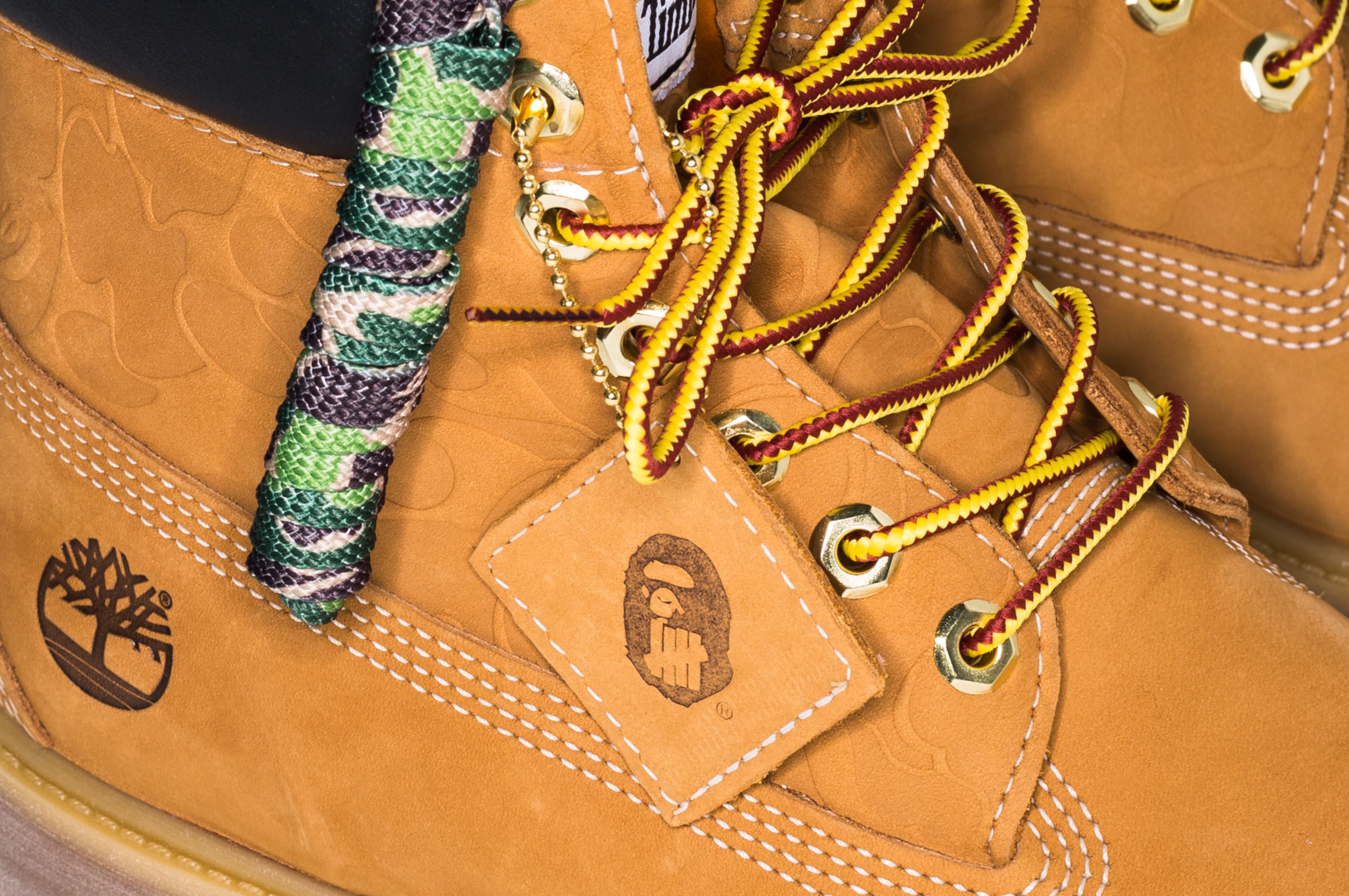 bape undefeated timberland boot extra laces
