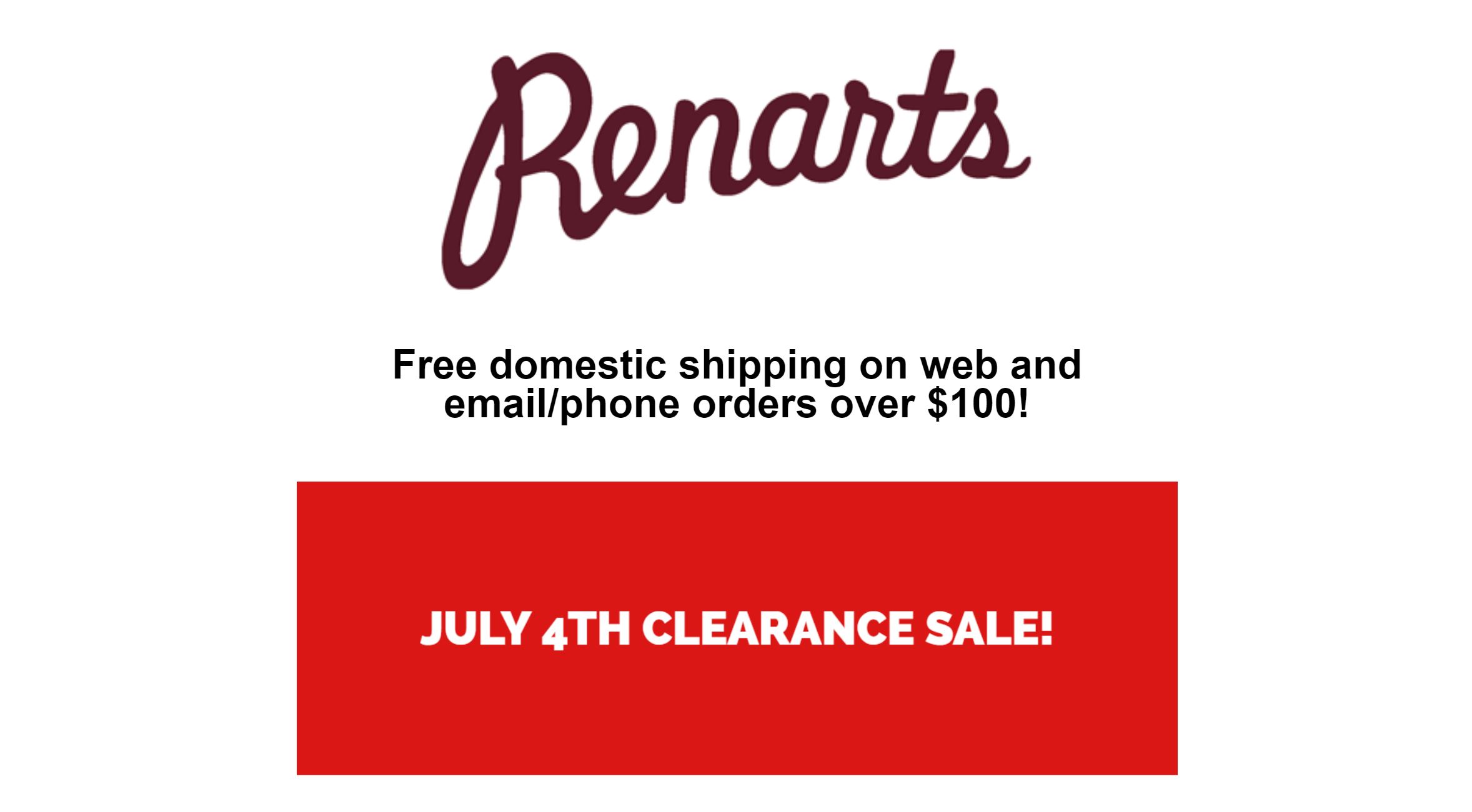 renarts 4th of july sale