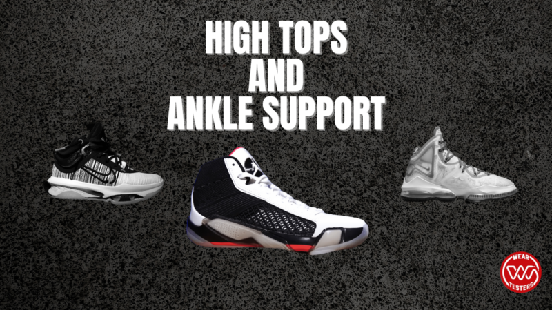High top basketball shoes Platinum and ankle support