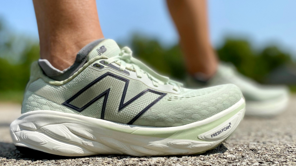 New Balance 1080v14 on foot light green colorway