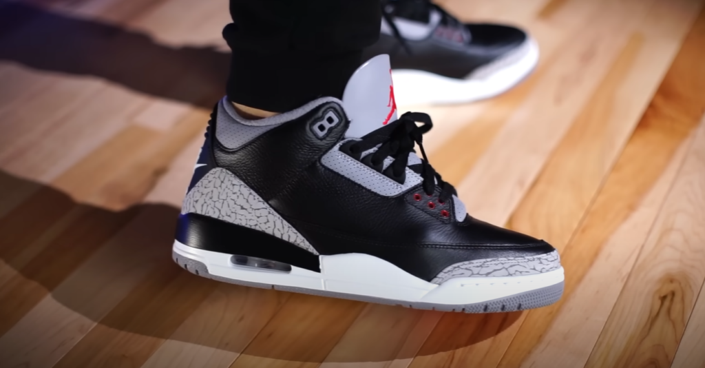 Retro 3 black cement on feet online