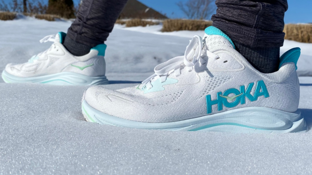 Hoka Clifton 10 buried in snow