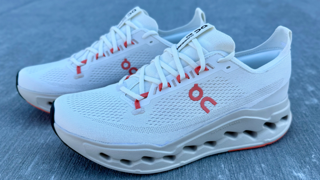 On Cloudsurfer Max both shoe on concrete