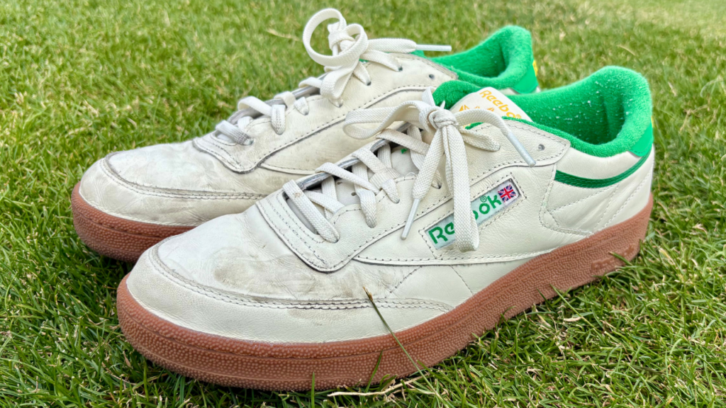 Reebok Club C Golf both shoes scuffed up on grass