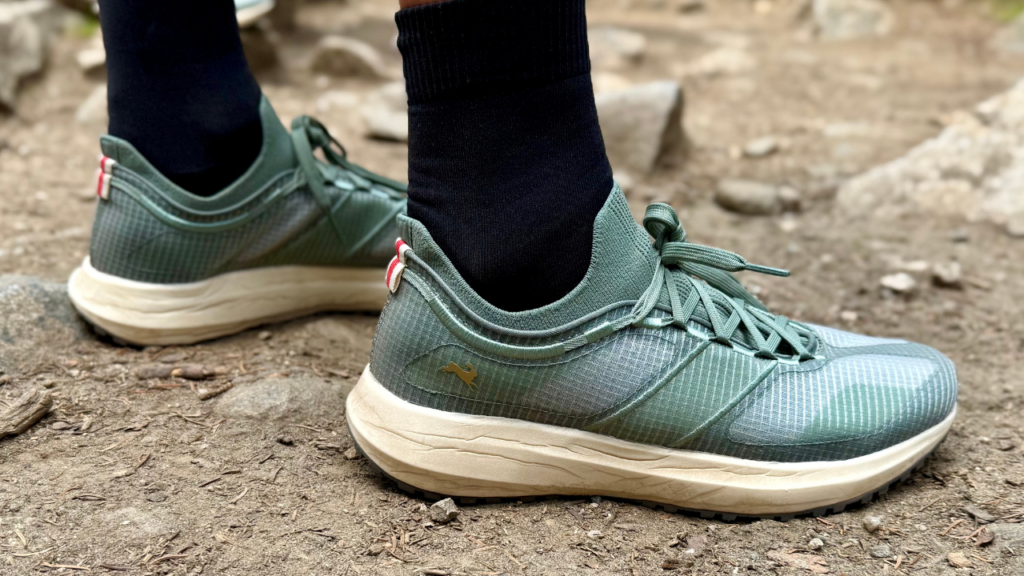 Tracksmith Eliot Range women's colorway on foot