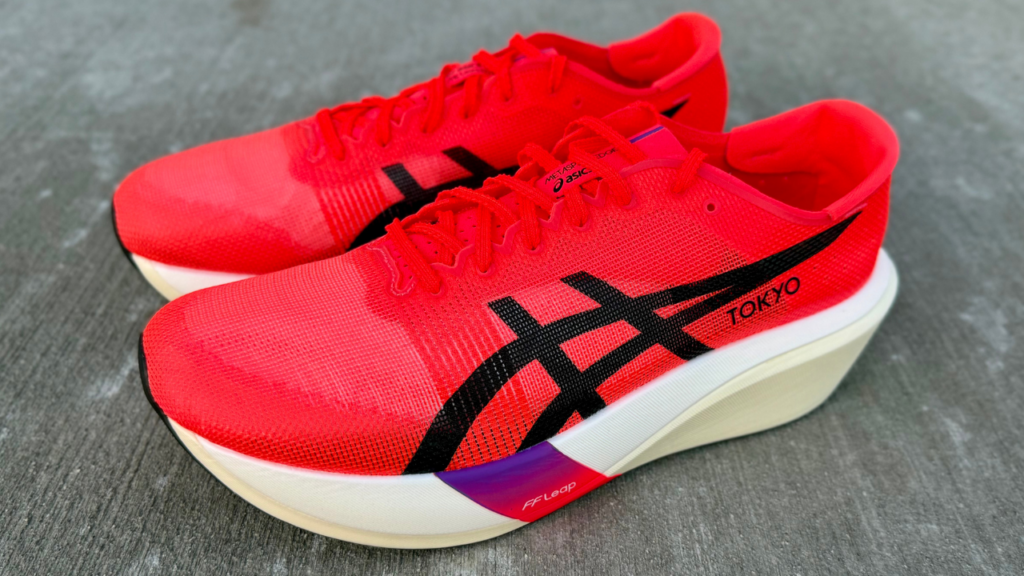 Asics Metaspeed Edge Tokyo both shoes on concrete