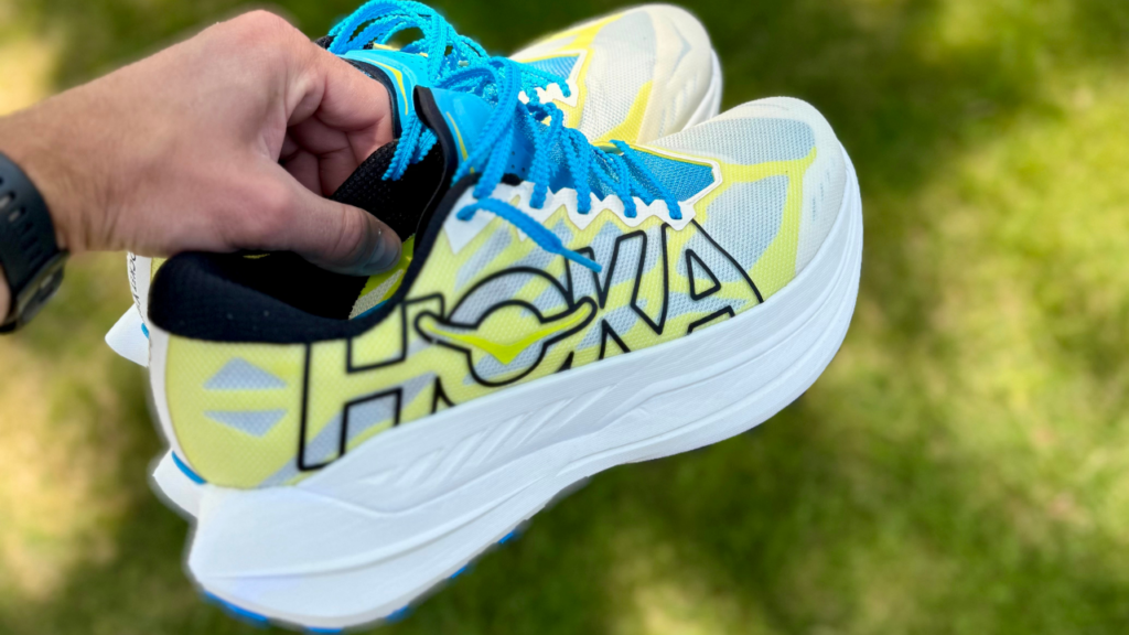 Hoka Rocket X Trail in hand