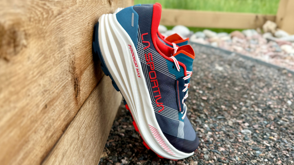 La Sportiva Prodigio Max leaning on wall