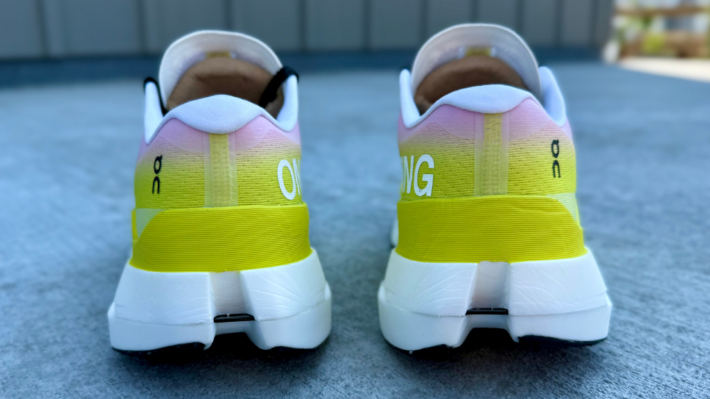 On Cloudboom Max heel close up