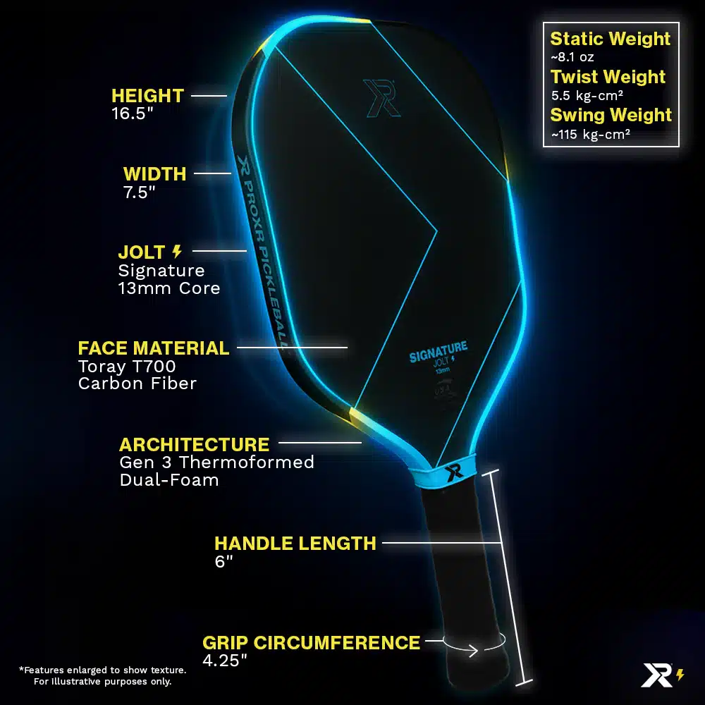 ProXR Signature Jolt tech measurements and tech specs
