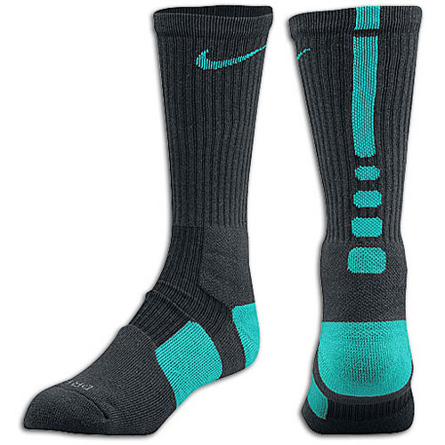 Nike Elite Basketball Crew Sock - Anthracite/ New Green - WearTesters