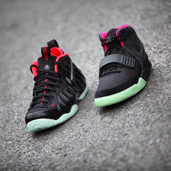 pink and green foamposites