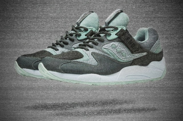 end clothing x saucony grid 9000 white noise