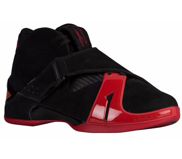 The adidas T-Mac 5 in Black/ Red is 