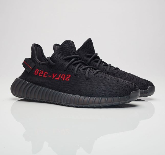 Adidas YEEZY Boost 350 v2 'Red Stripe' Core Black Red sply
