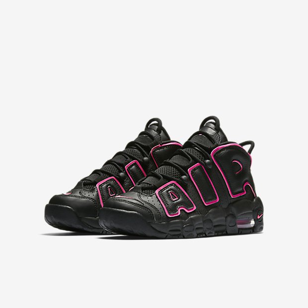 nike air uptempo black and pink