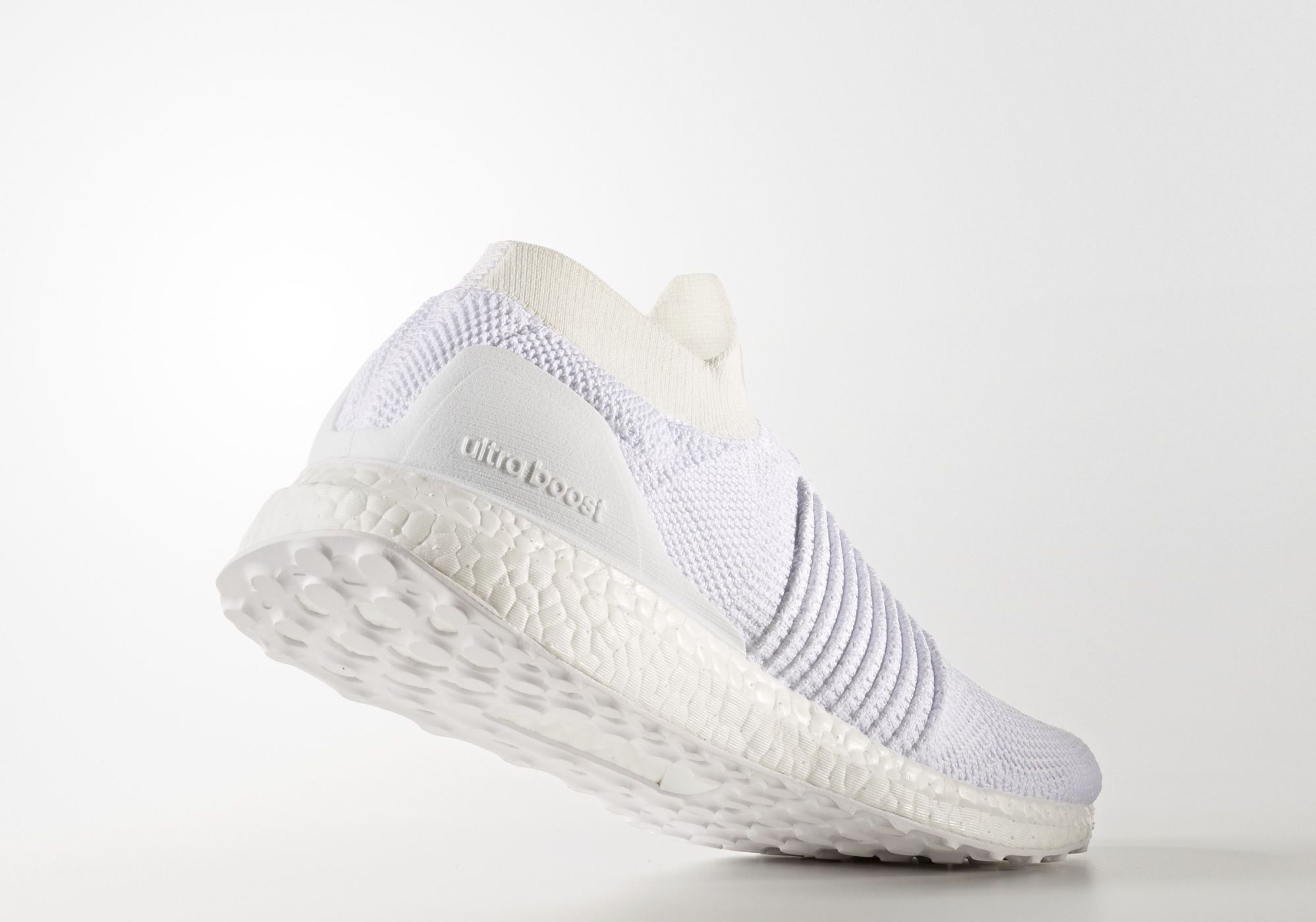 all white laceless ultra boost