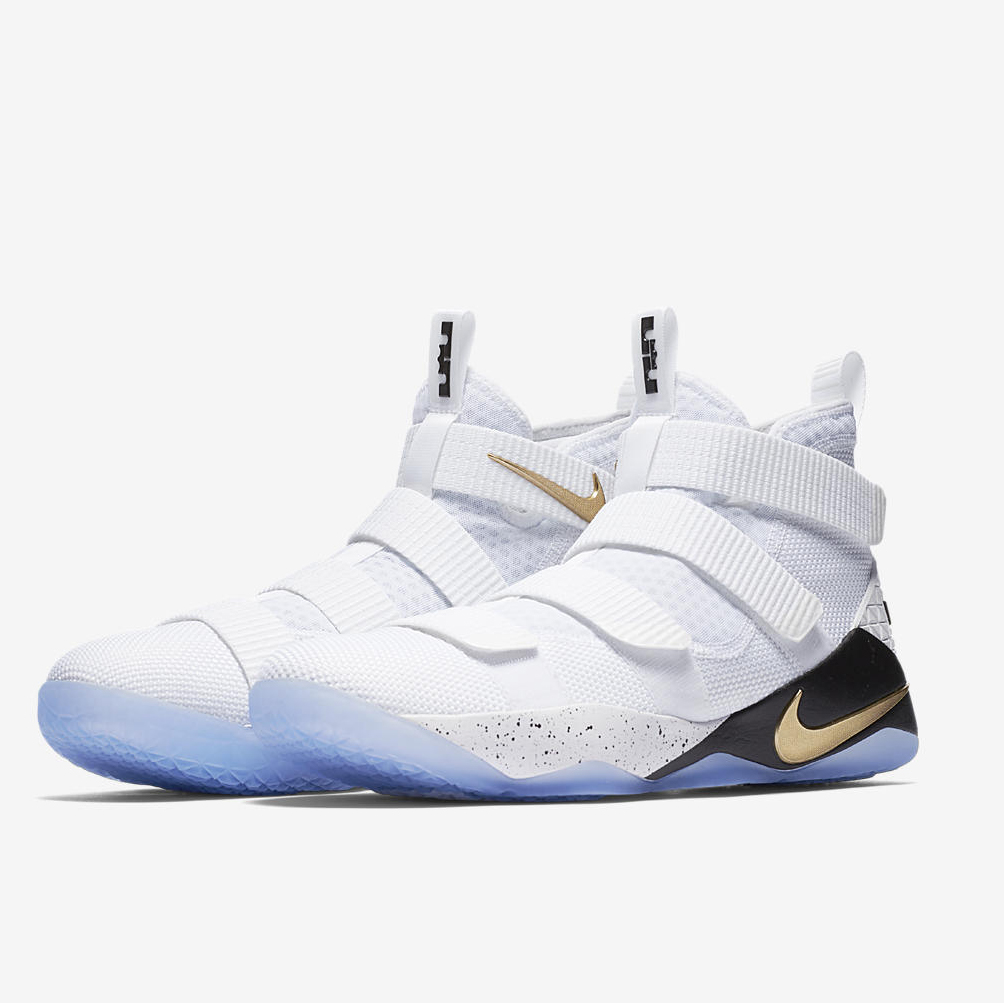 lebron soldier 11 white and gold