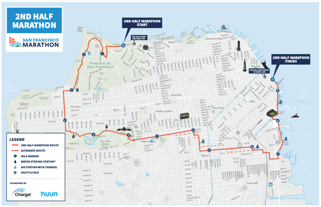 SF Marathon - 2nd Half Marathon Map
